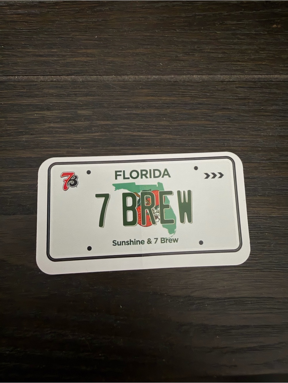 7 Brew Florida License Plate Sticker